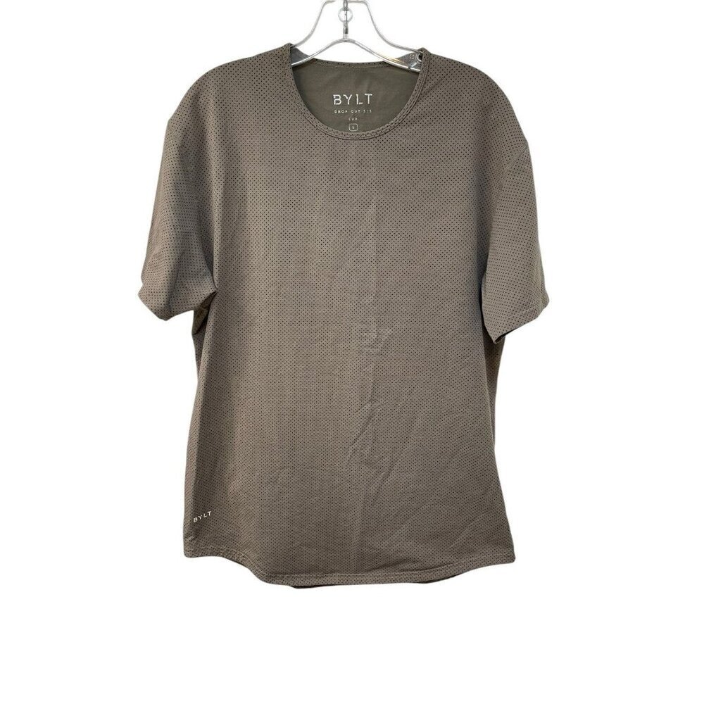 BYLT Dotted Drop Cut Tee Short Sleeves Size Large Men’s Mocha Brown Black
